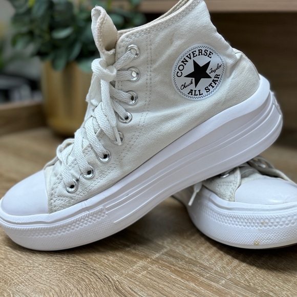 Converse Chunky Platform High Top All Star White Size 7 - Picture 7 of 11